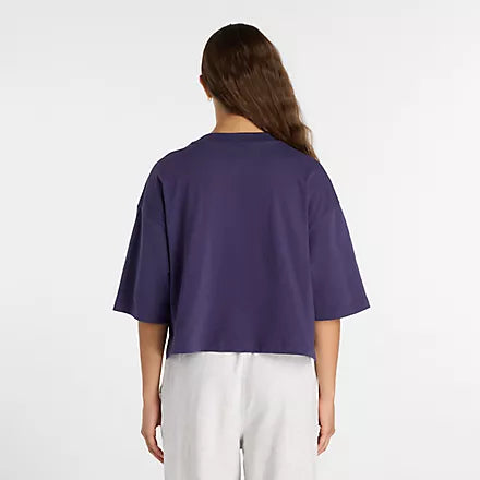New Balance Women's Athletics Premium Chest Logo Cropped T-Shirt