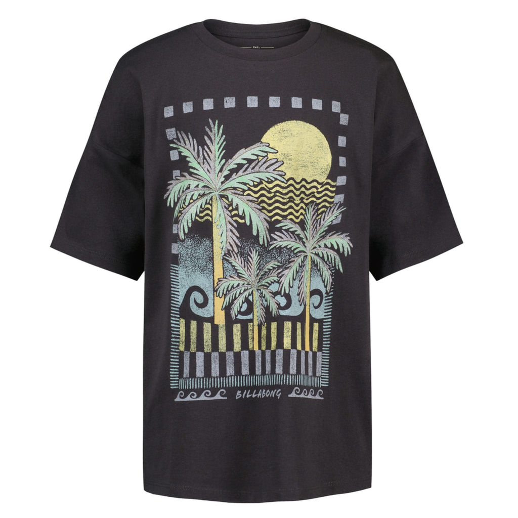 Billabong Girls' Heatwave Oversized T-Shirt Black Sands
