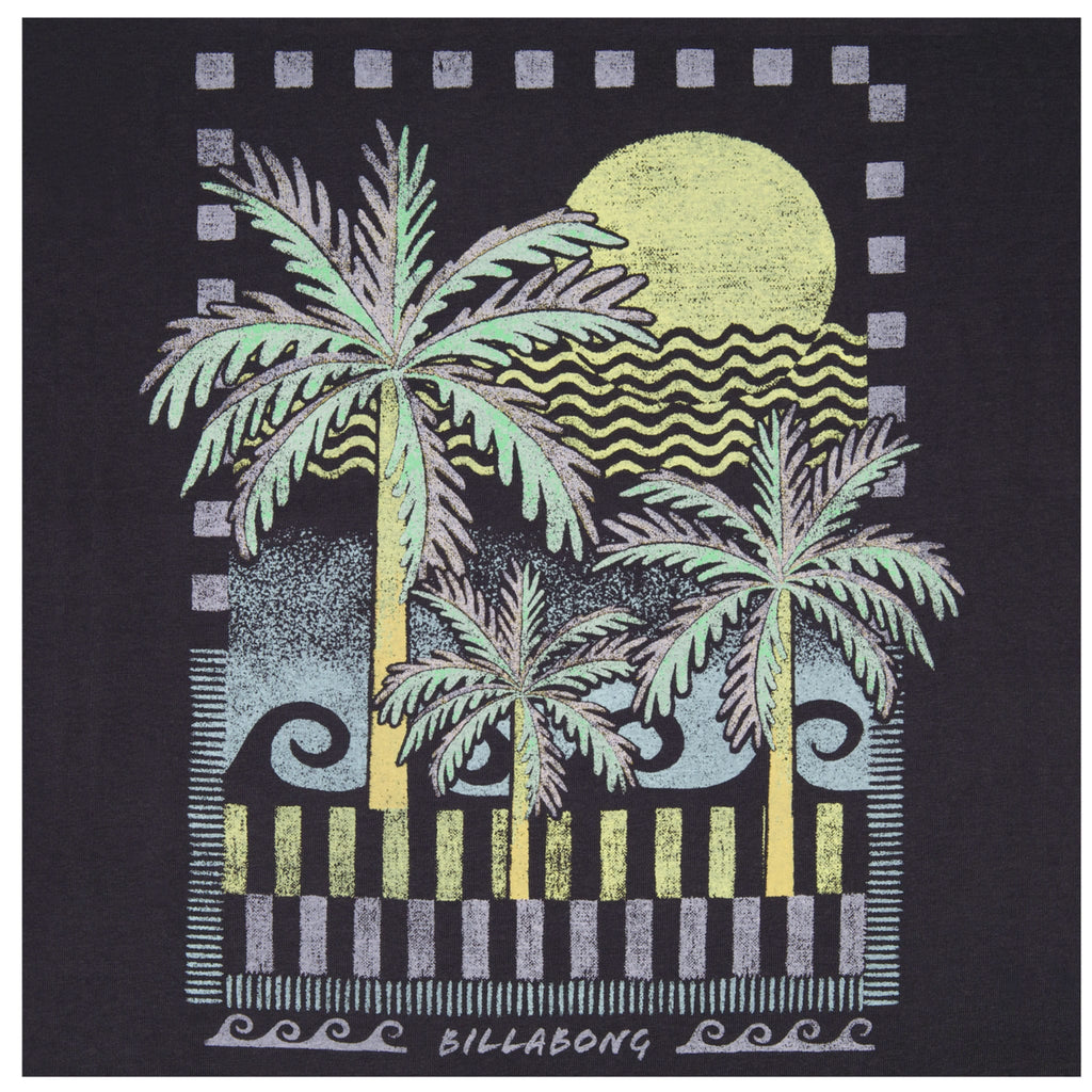 Billabong Girls' Heatwave Oversized T-Shirt Black Sands detail