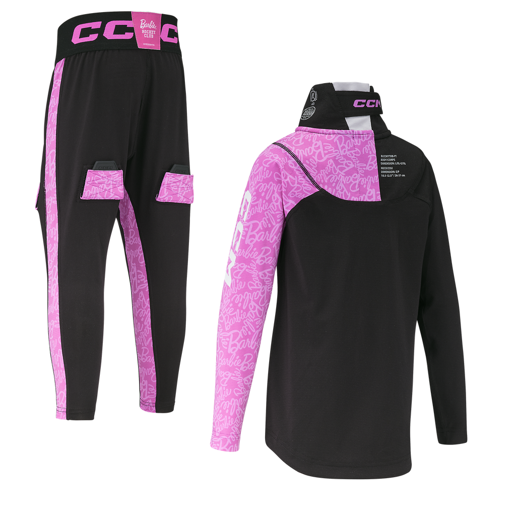 CCM Youth Barbie Base Layer Kit - Pink, back view