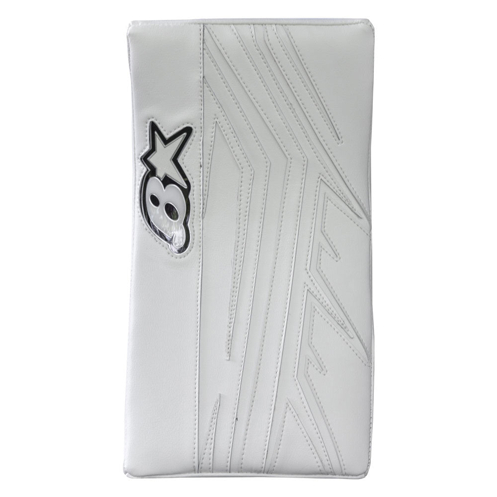 Brian's Iconik 2 Senior Goalie Blocker in white - board face