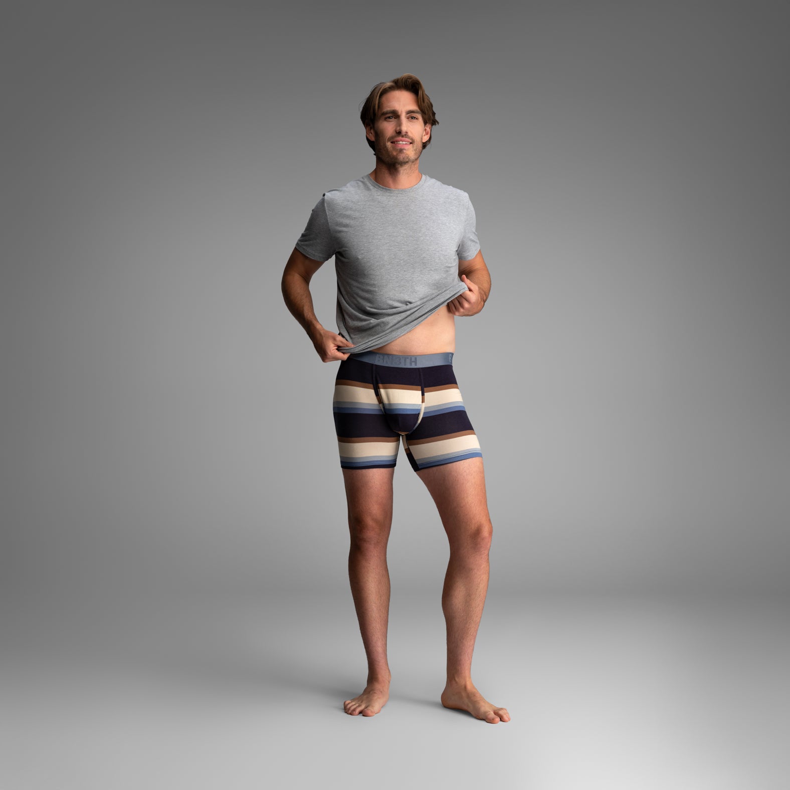 Bn3th Essentials Boxer Brief - Retro Wide Stripe Dark Navy
