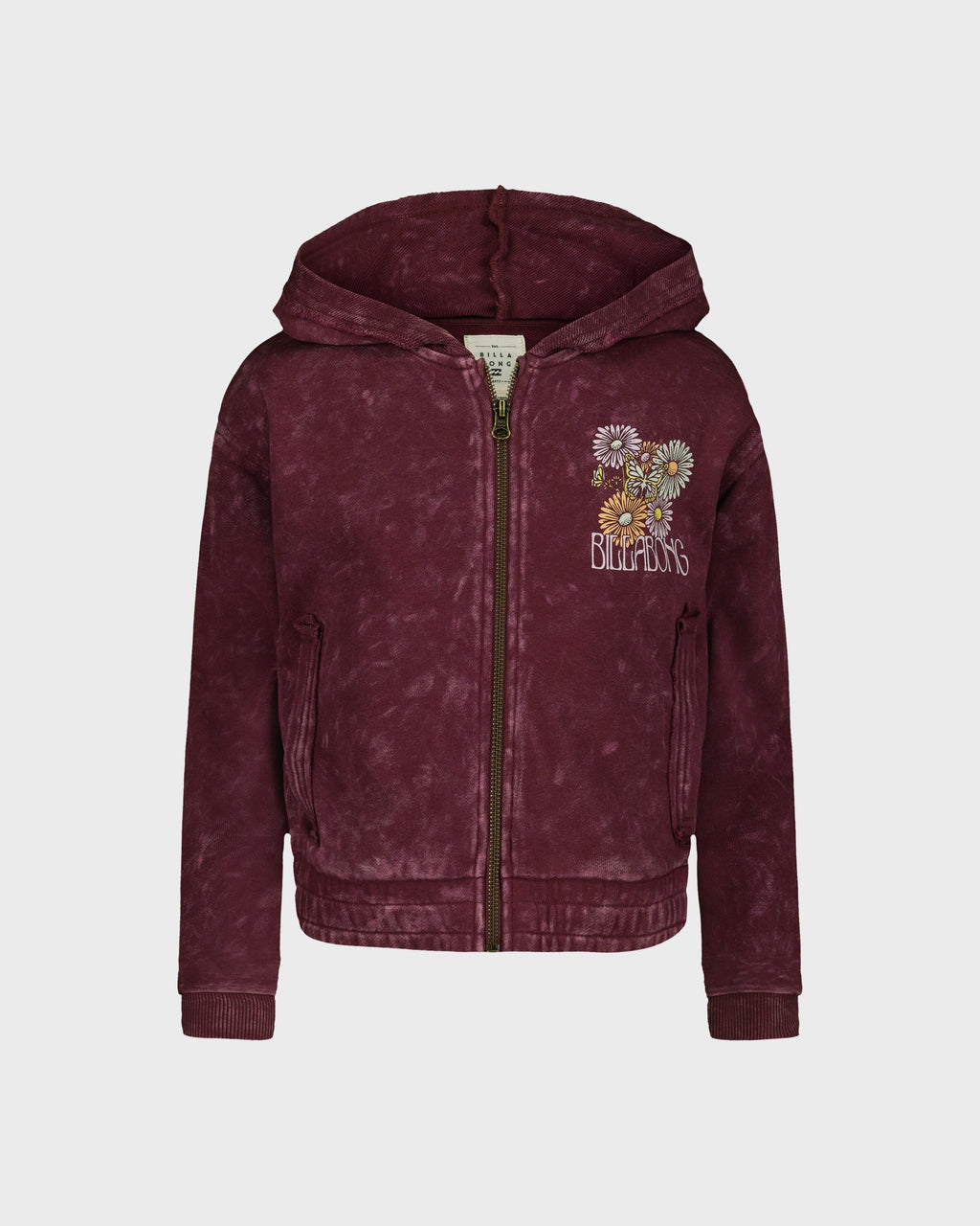 Billabong Girls' Wildflower Zip Sweatshirt - Crushed Violets - front