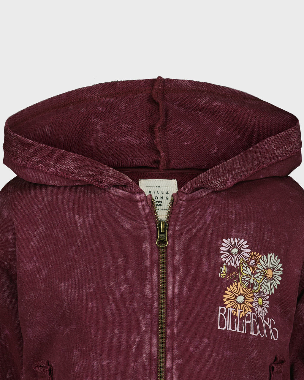 Billabong Girls' Wildflower Zip Sweatshirt - Crushed Violets - detail