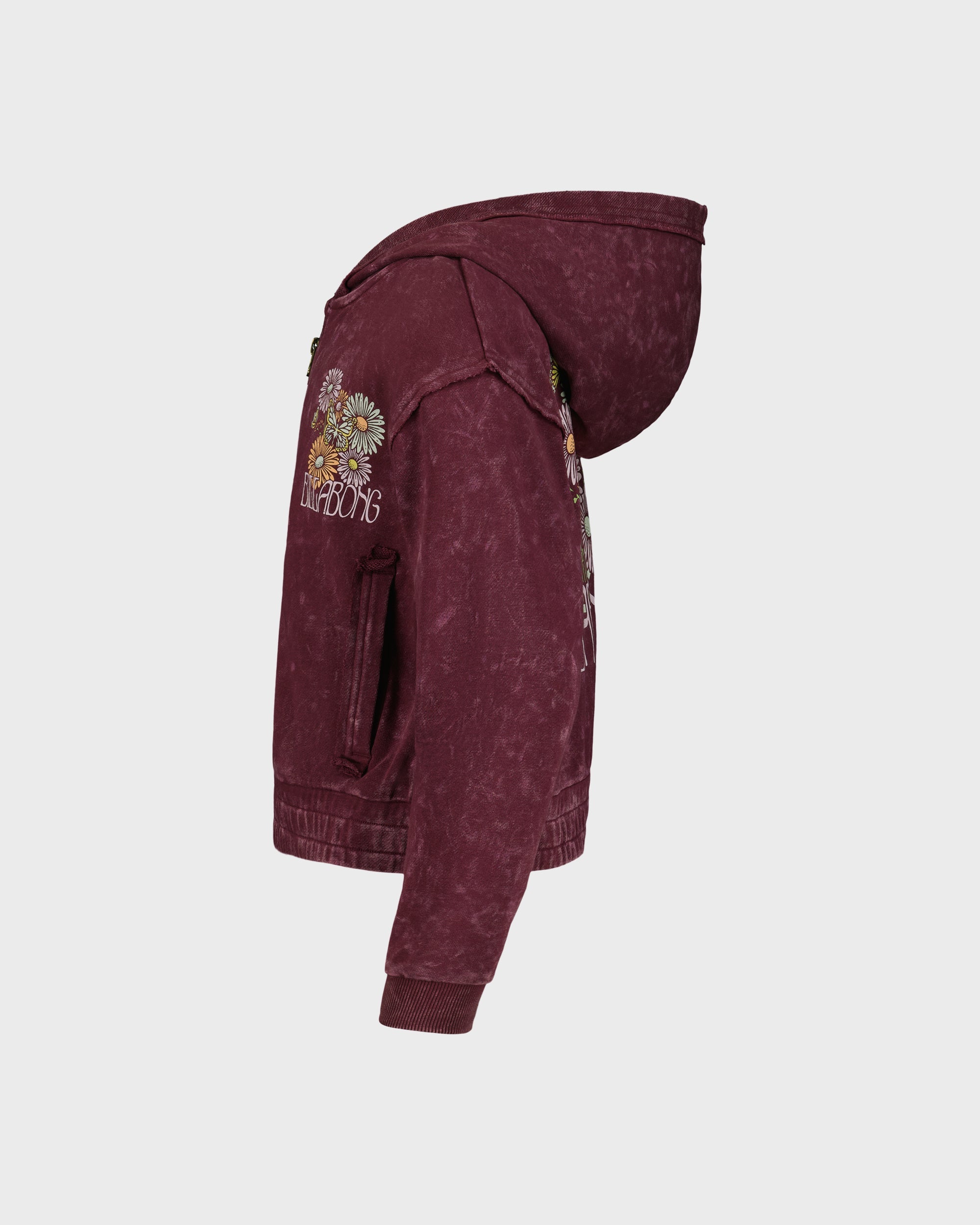 Billabong Girls' Wildflower Zip Sweatshirt - Crushed Violets - side
