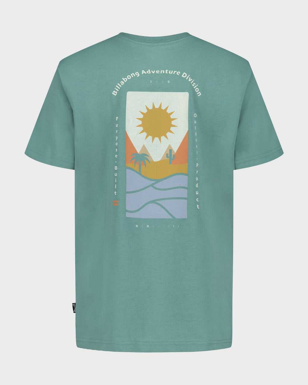 Billabong Boys' Sun Down Short Sleeve Tee, Sea Green, back