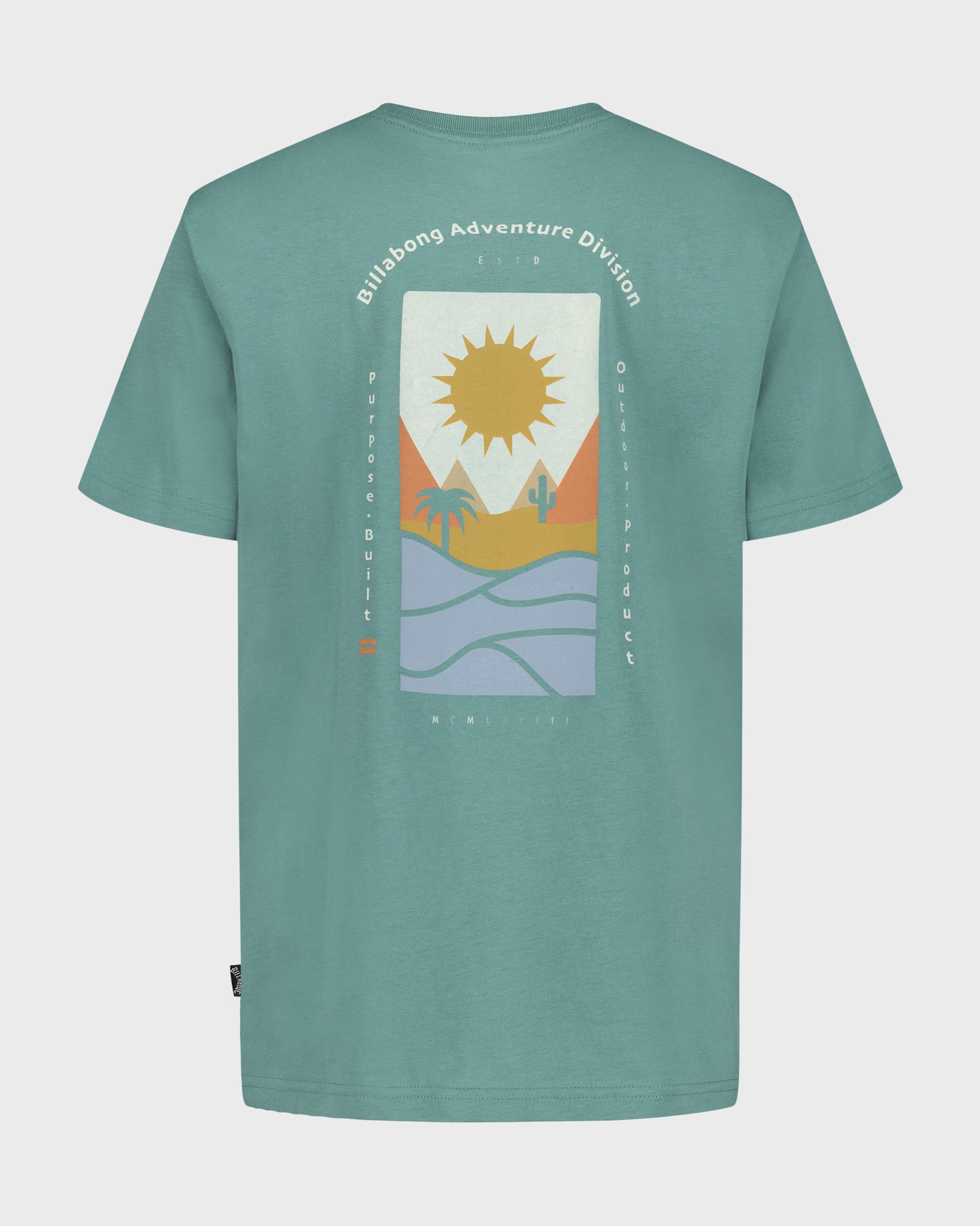 Billabong Boys' Sun Down Short Sleeve Tee, Sea Green, back
