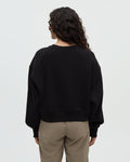 Tentree Bluffs Cropped Crew Meteorite Black - front