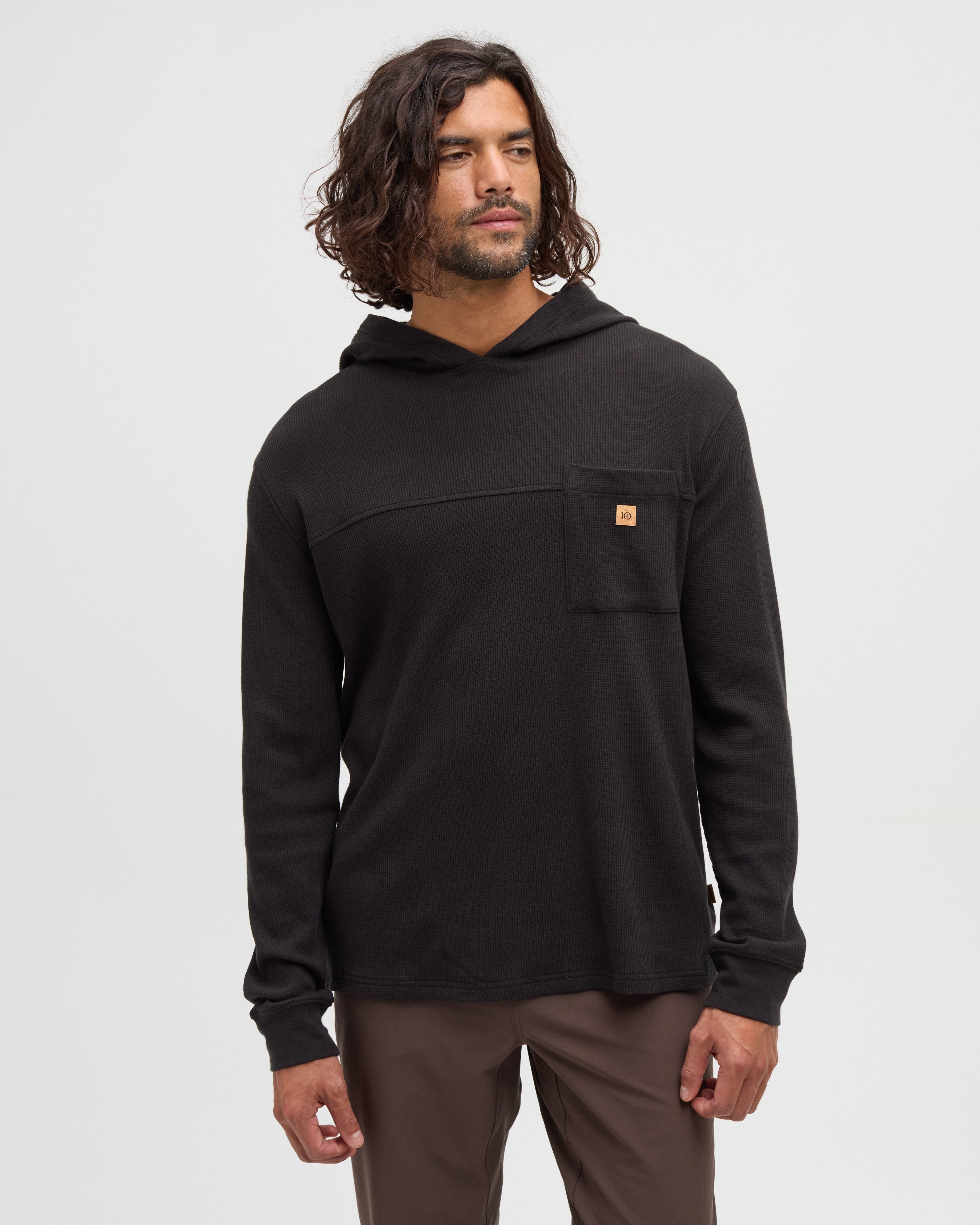 Tentree Thom Hooded Longsleeve - METEORITE BLACK