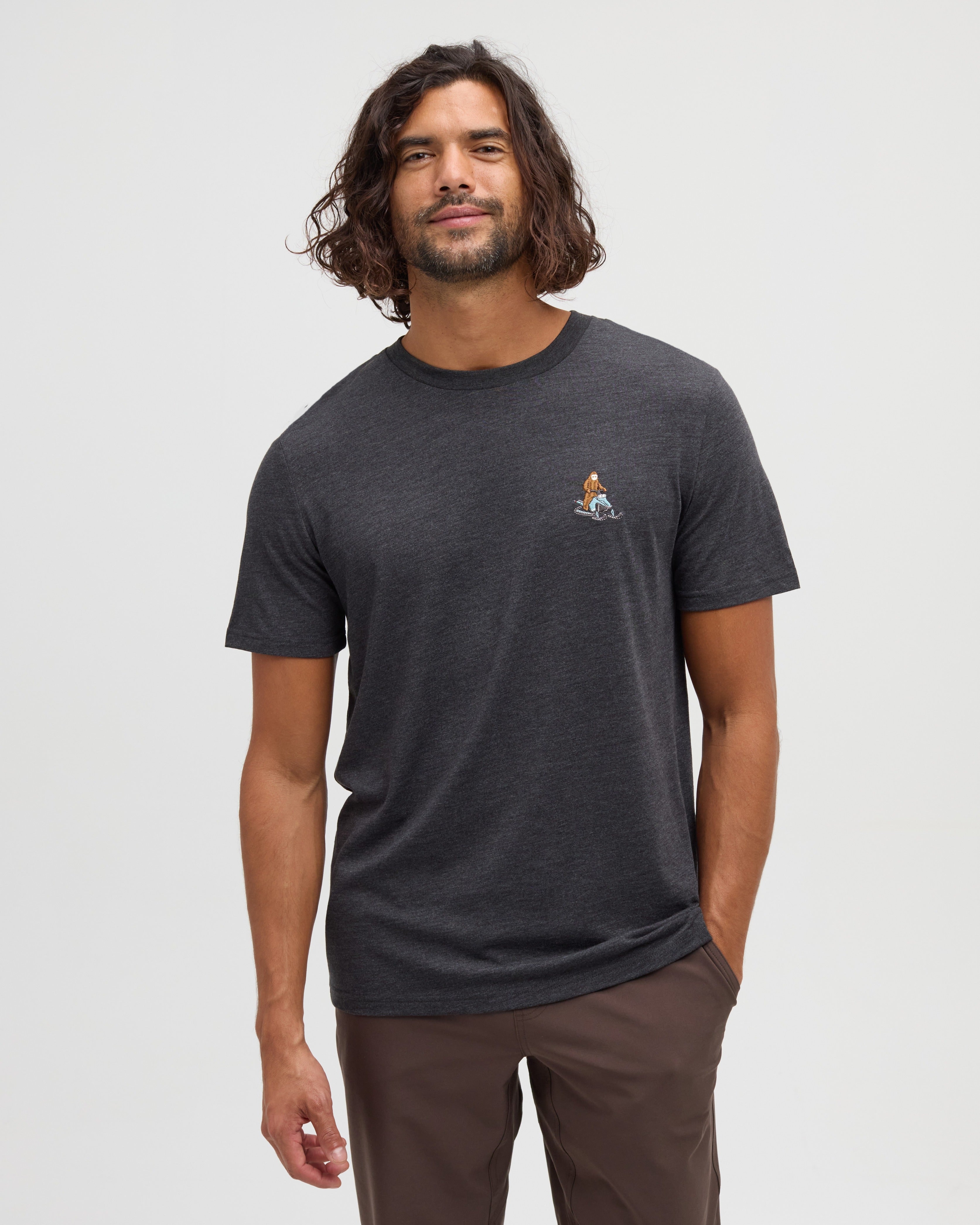 Tentree Sasquatch T-Shirt - METEORITE BLACK HEATHER SNOWMOBILE