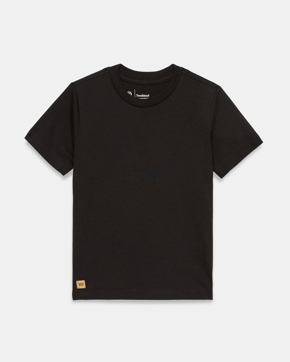 Tentree Kids Treeblend Crew T-Shirt - Black, front