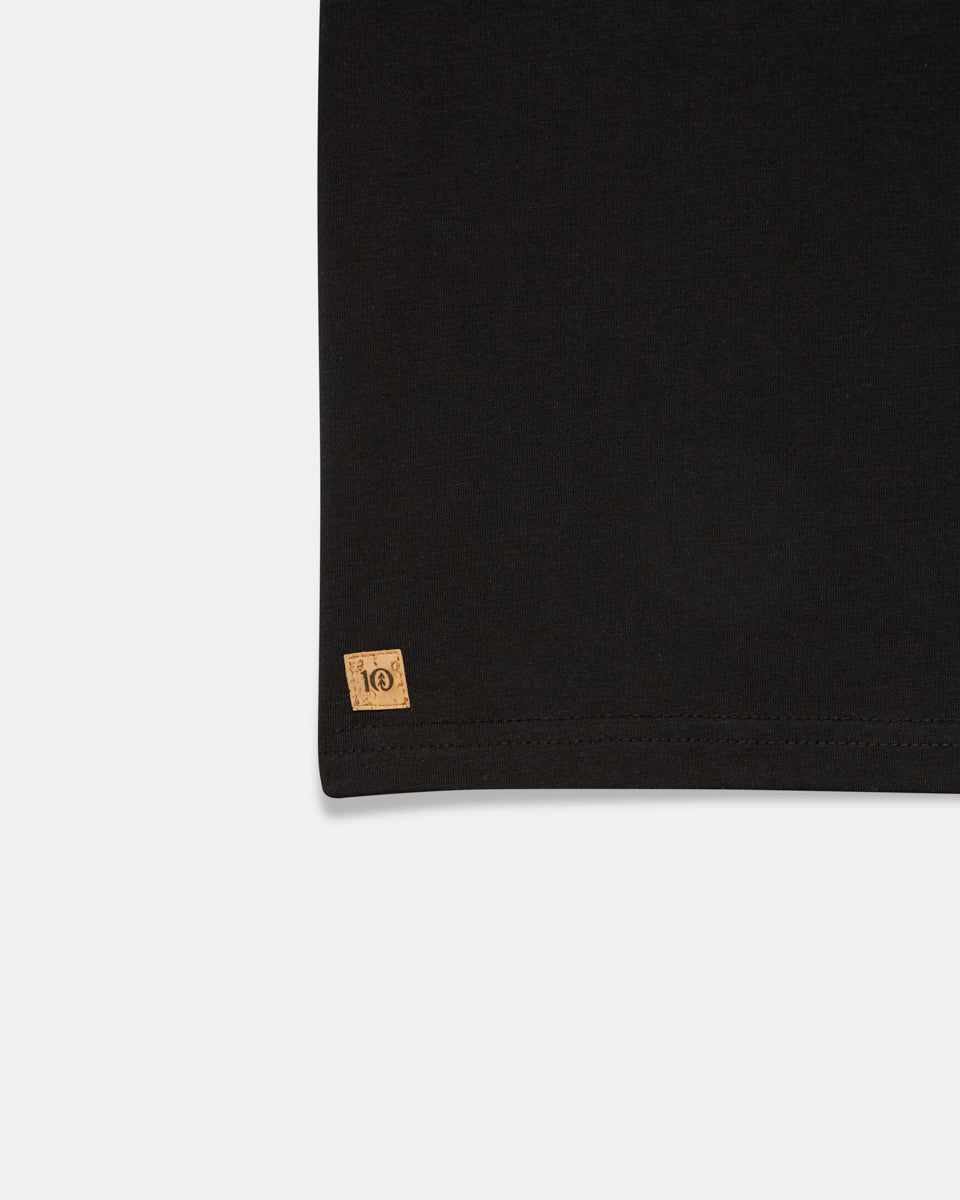 Tentree Kids Treeblend Crew T-Shirt - Black, hem tab detail