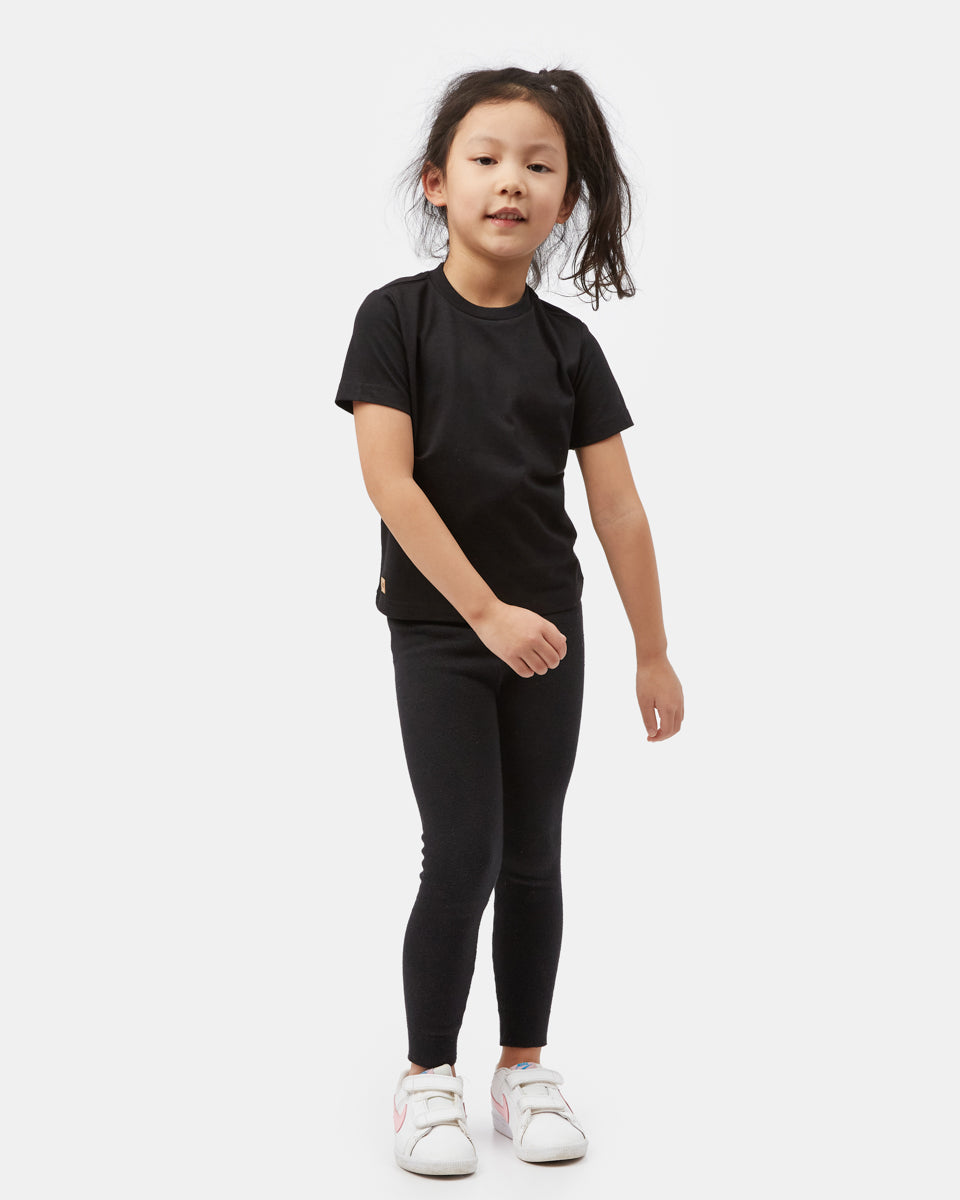 Tentree Kids Treeblend Crew T-Shirt - Black, on-model