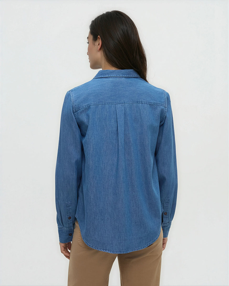 Tentree Women's Denim Sloan Shirt - MID WASH