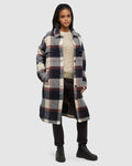 Tentree Women's Livingston Jacket - Midnight Blue Cabin Plaid, front