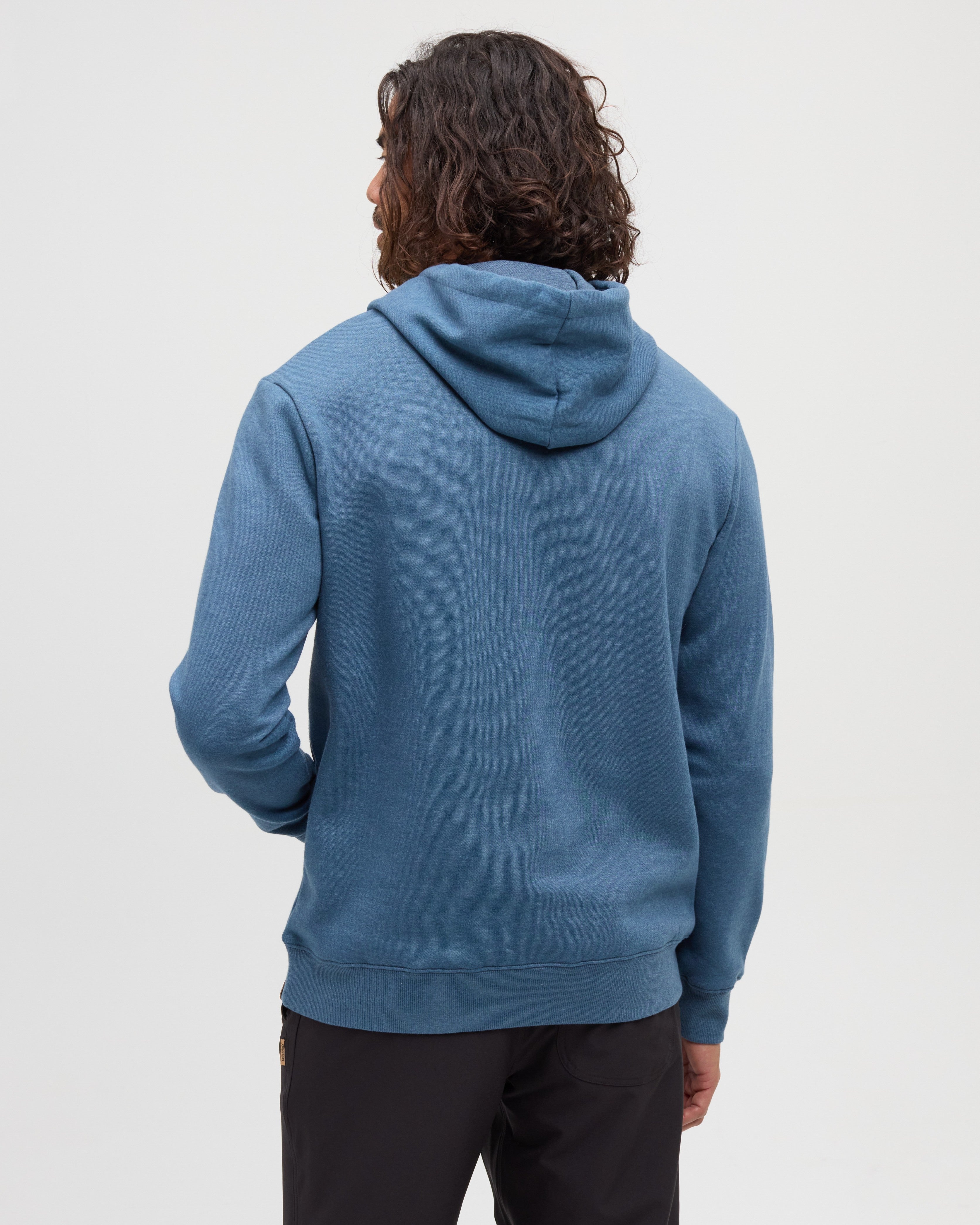 Tentree Sasquatch Hoodie Blue Horizon Heather Football - detail