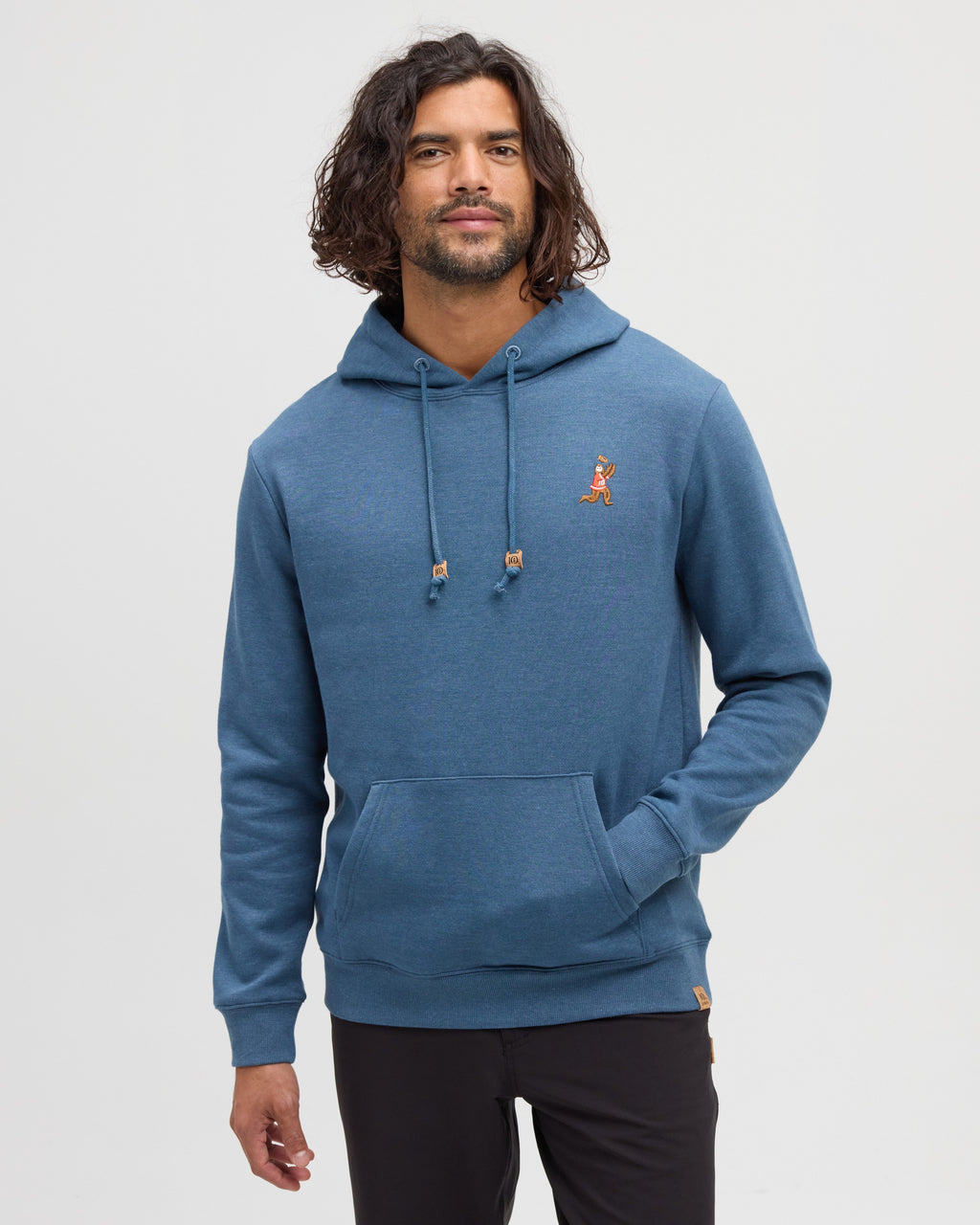 Tentree Sasquatch Hoodie Blue Horizon Heather Football - back