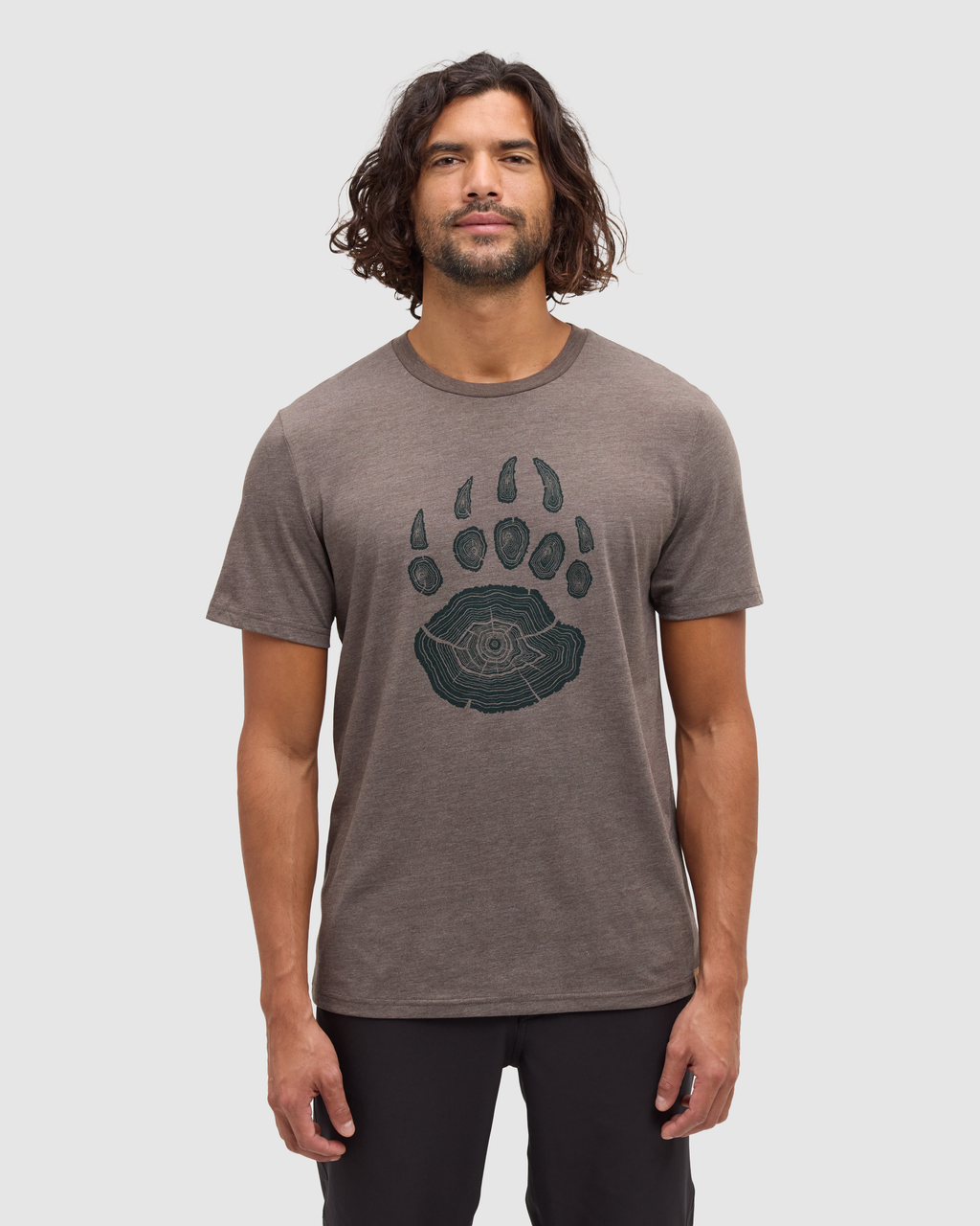 Tentree Bear Claw T-Shirt - ASHWOOD HEATHER DARK FOREST GREEN