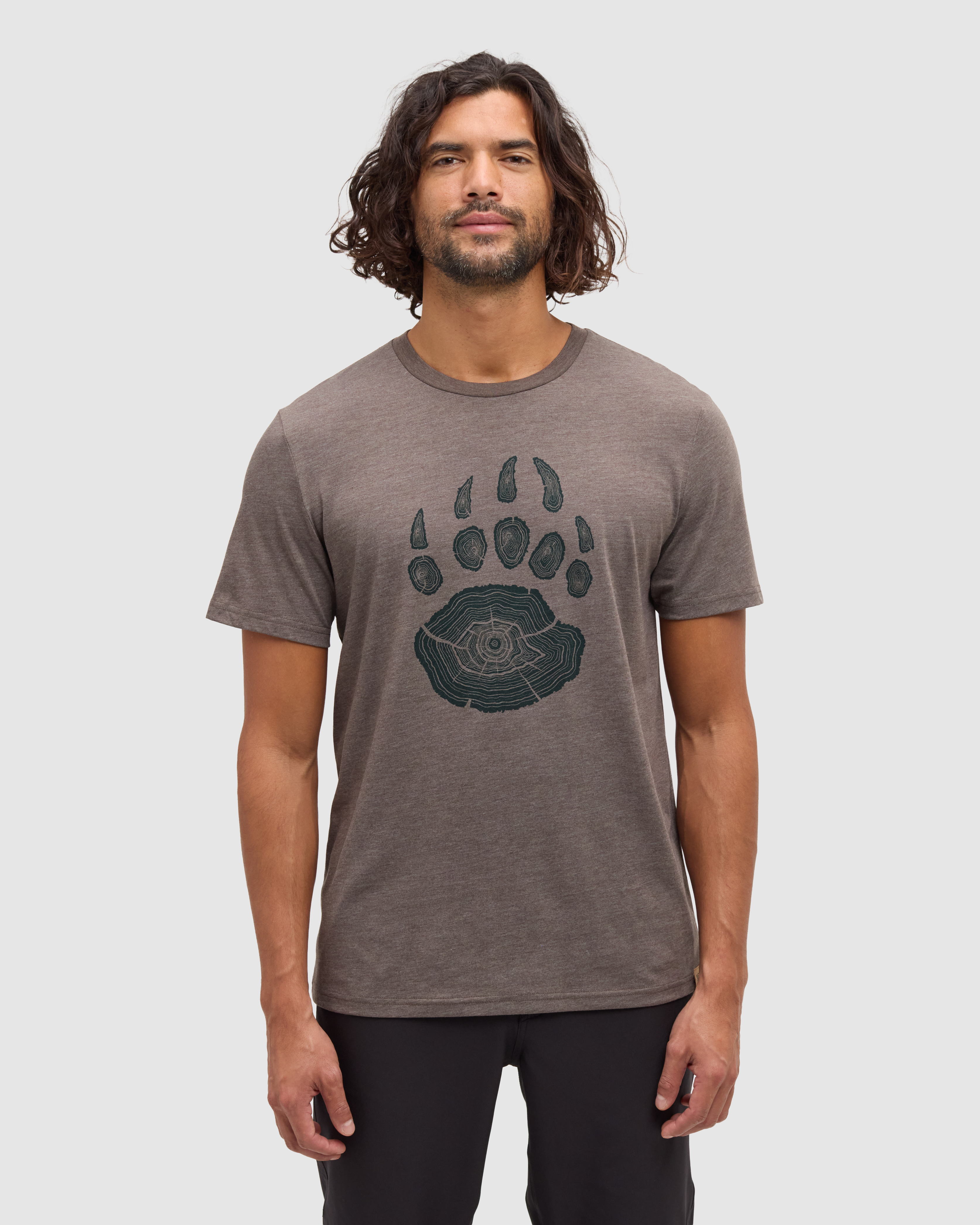 Tentree Bear Claw T-Shirt - ASHWOOD HEATHER DARK FOREST GREEN