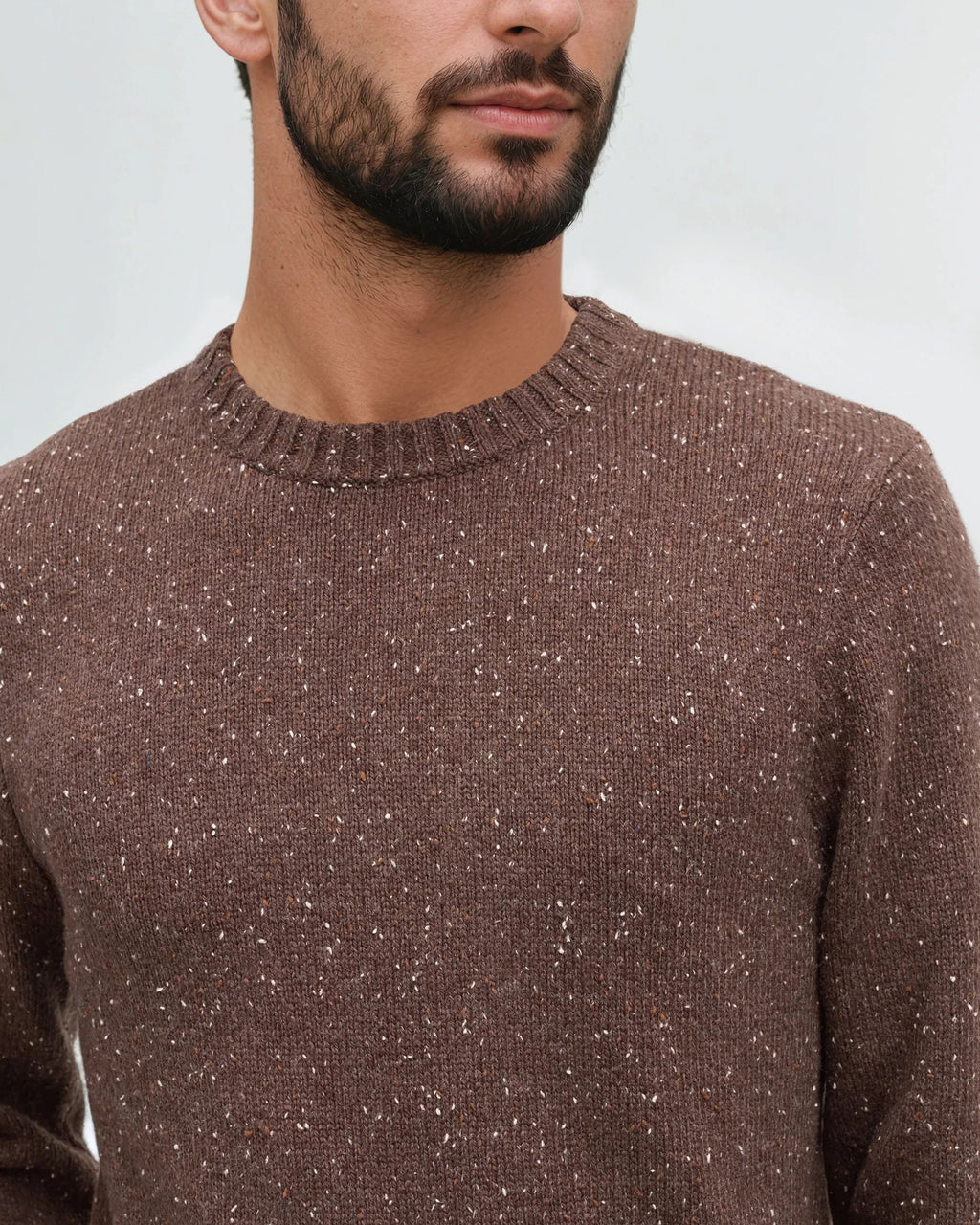 Tentree Rambler Fleck Sweater Cedar Bark - texture detail