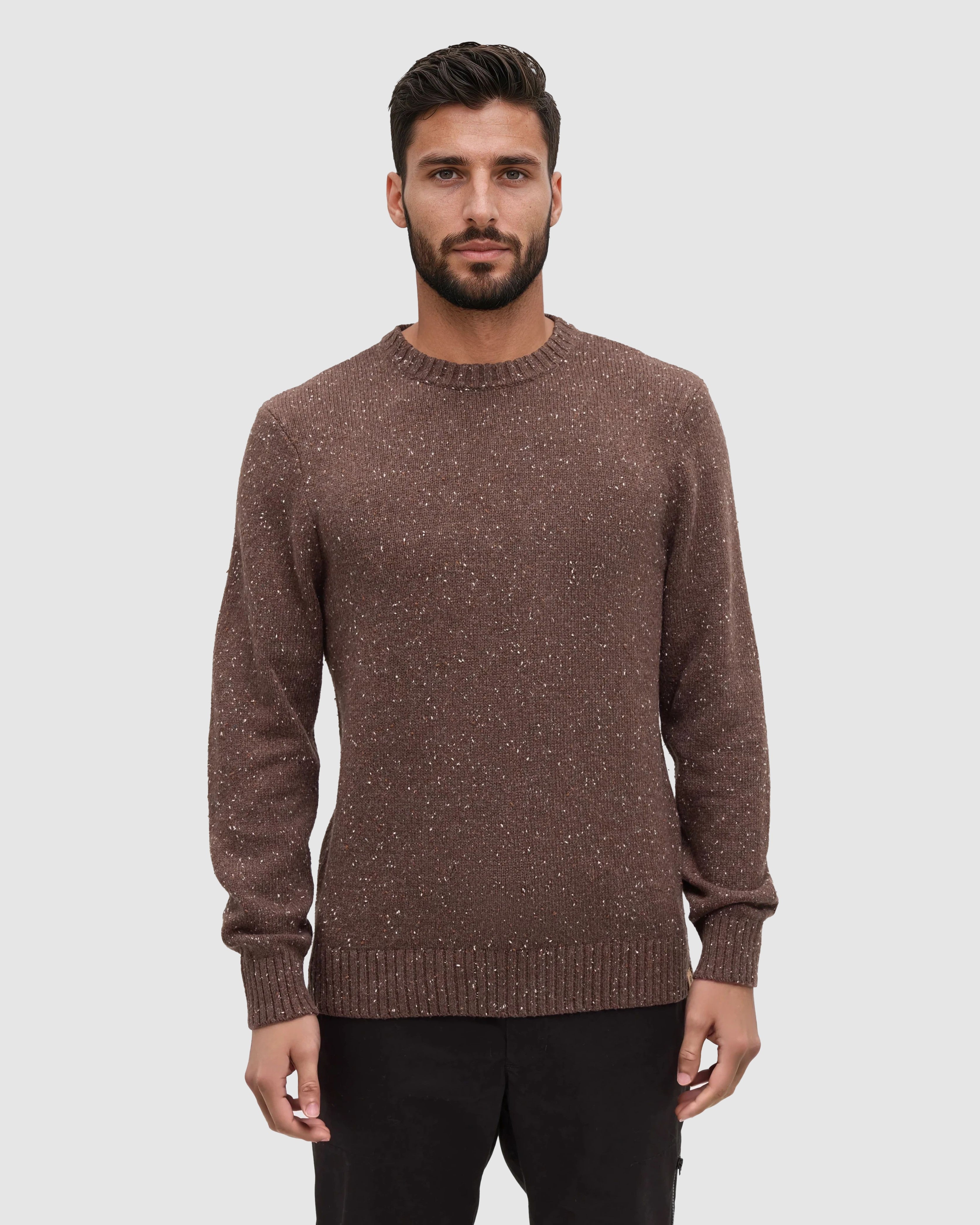 Tentree Rambler Fleck Sweater Cedar Bark - front alternate
