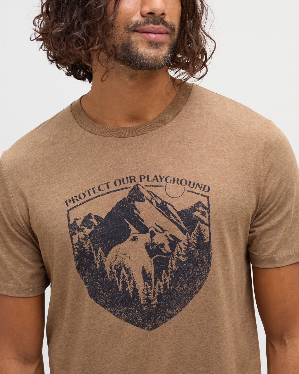 Tentree Protect T-Shirt - HAZELNUT HEATHER GRAPHITE