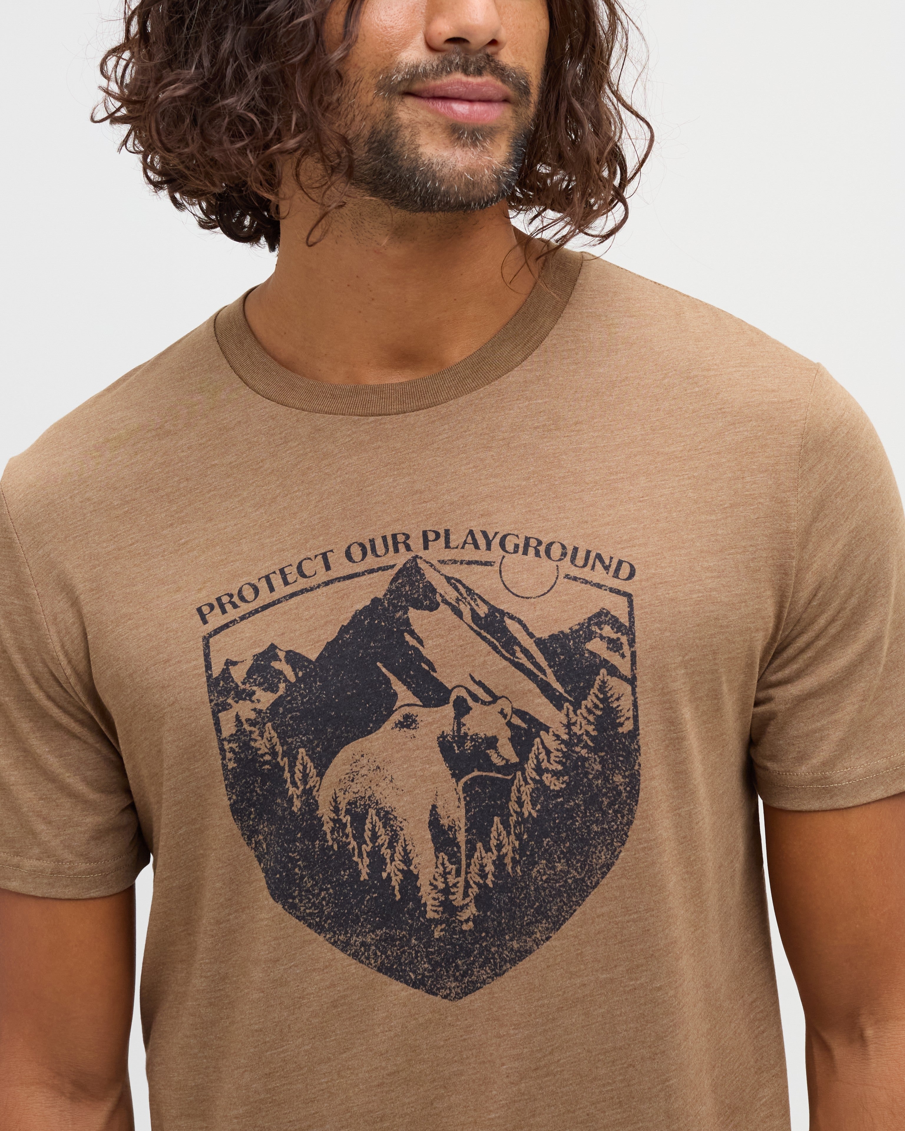 Tentree Protect T-Shirt - HAZELNUT HEATHER GRAPHITE