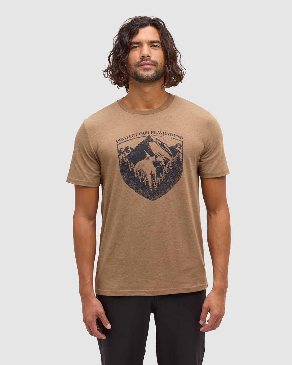 Tentree Protect T-Shirt - HAZELNUT HEATHER GRAPHITE