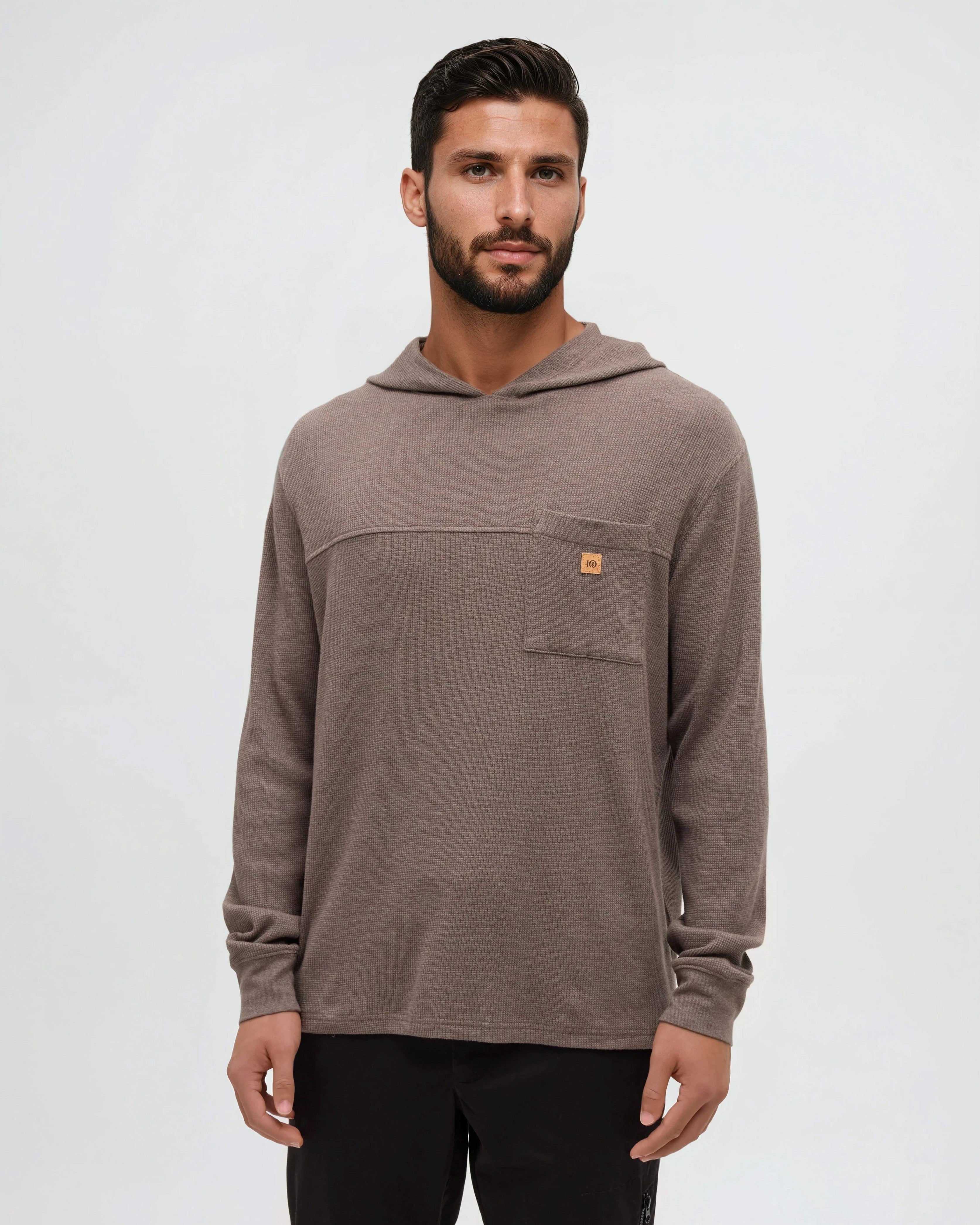 Tentree Thom Hooded Longsleeve Ashwood Heather - front