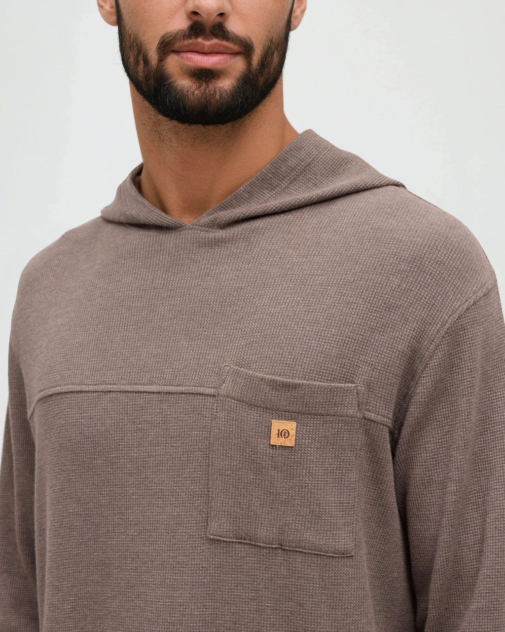 Tentree Thom Hooded Longsleeve Ashwood Heather - detail