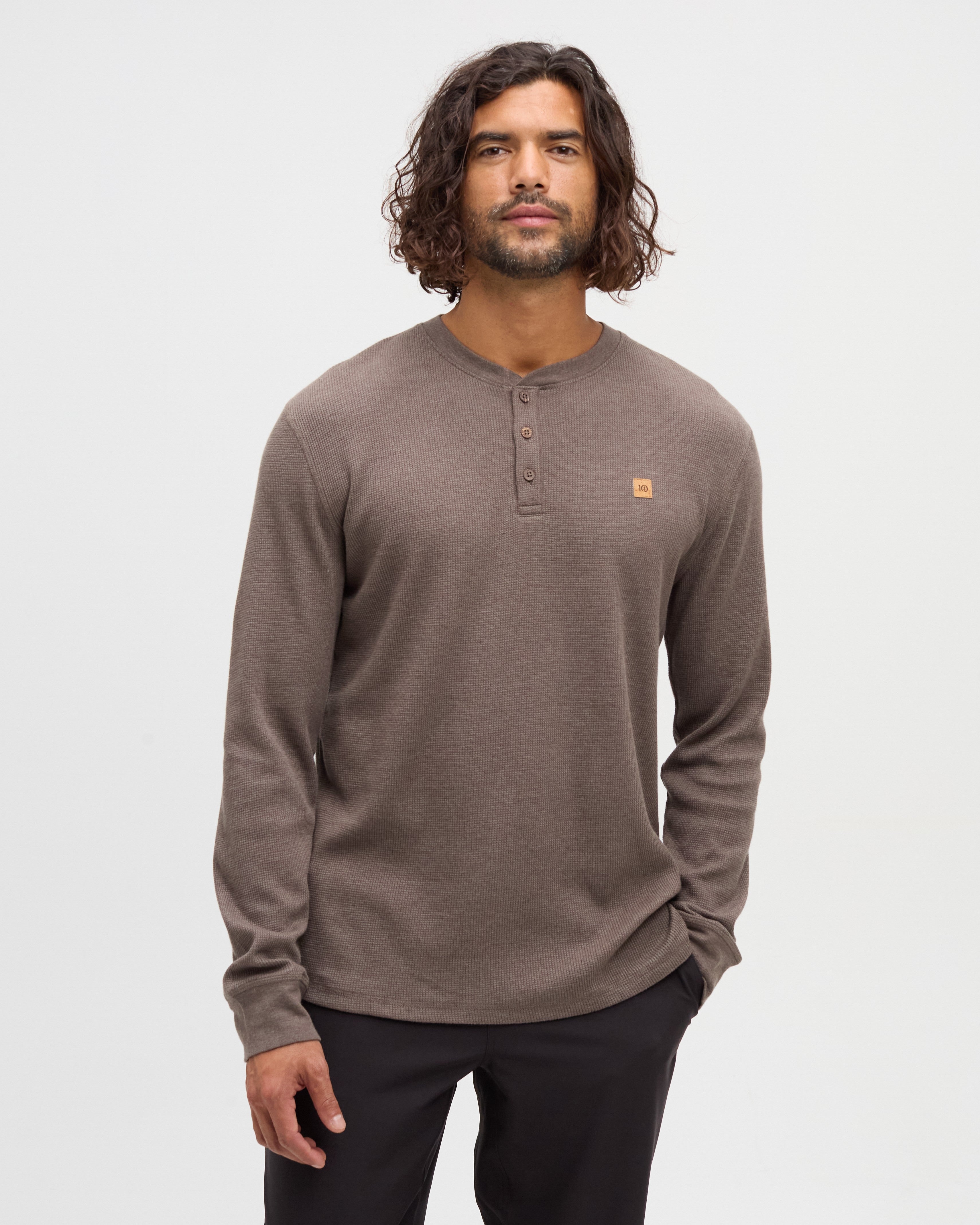 Tentree Freemont Henley - ASHWOOD HEATHER