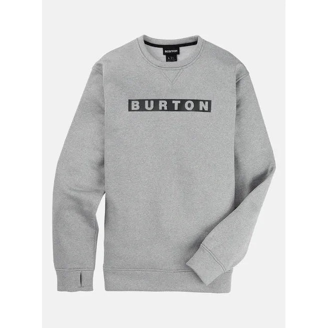 Burton Oak Pullover Crew Grey Heather - on model