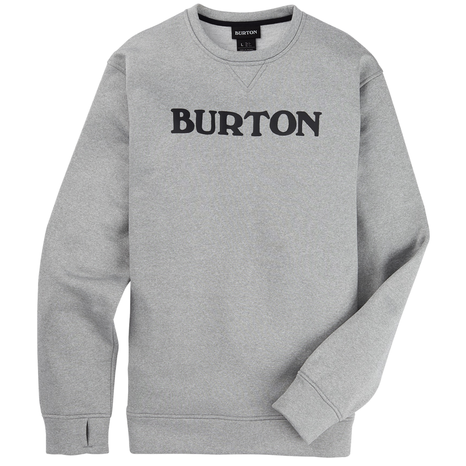 Burton Oak Pullover Crew Grey Heather - flat lay front