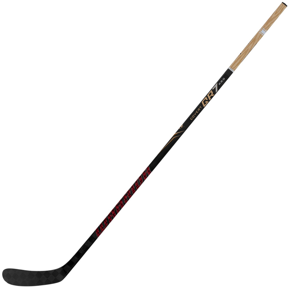 Warrior Intermediate Covert QR7 Pro Hockey Stick - Cabin Fever - Black/Tan, angled view