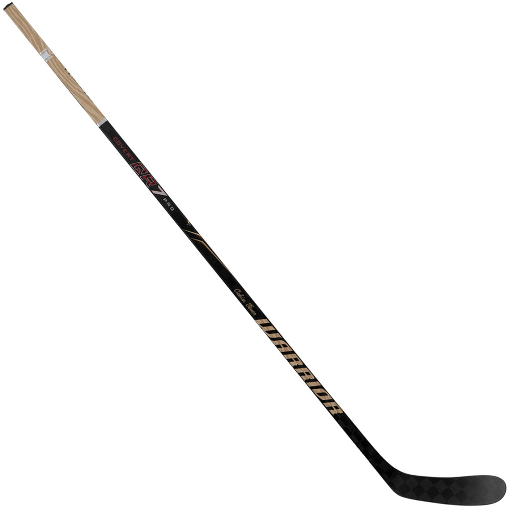 Warrior Intermediate Covert QR7 Pro Hockey Stick - Cabin Fever - Black/Tan, reverse angled view