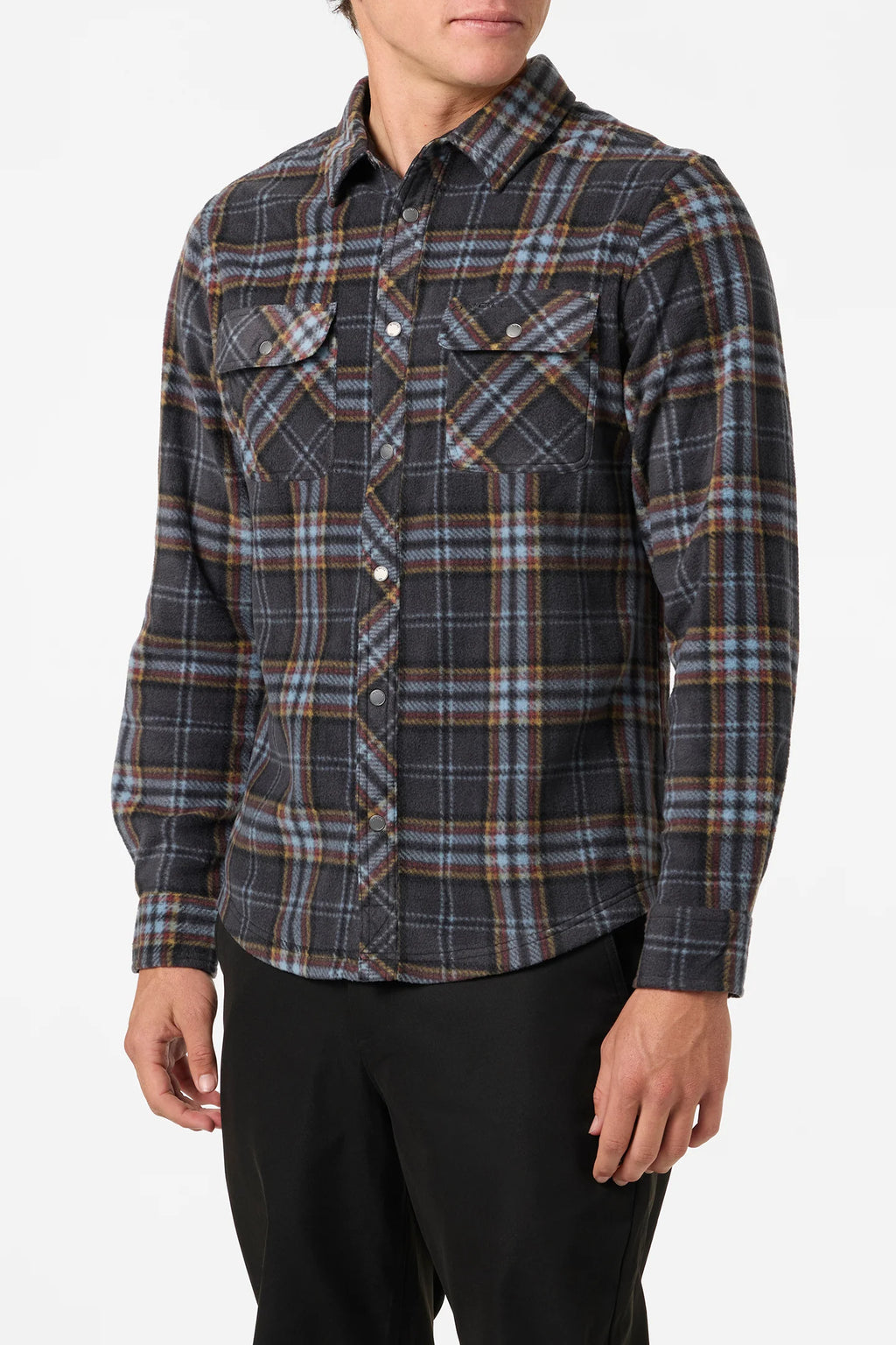 O'Neill Men's Glacier Plaid Superfleece Standard Fit Long Sleeve Shirt