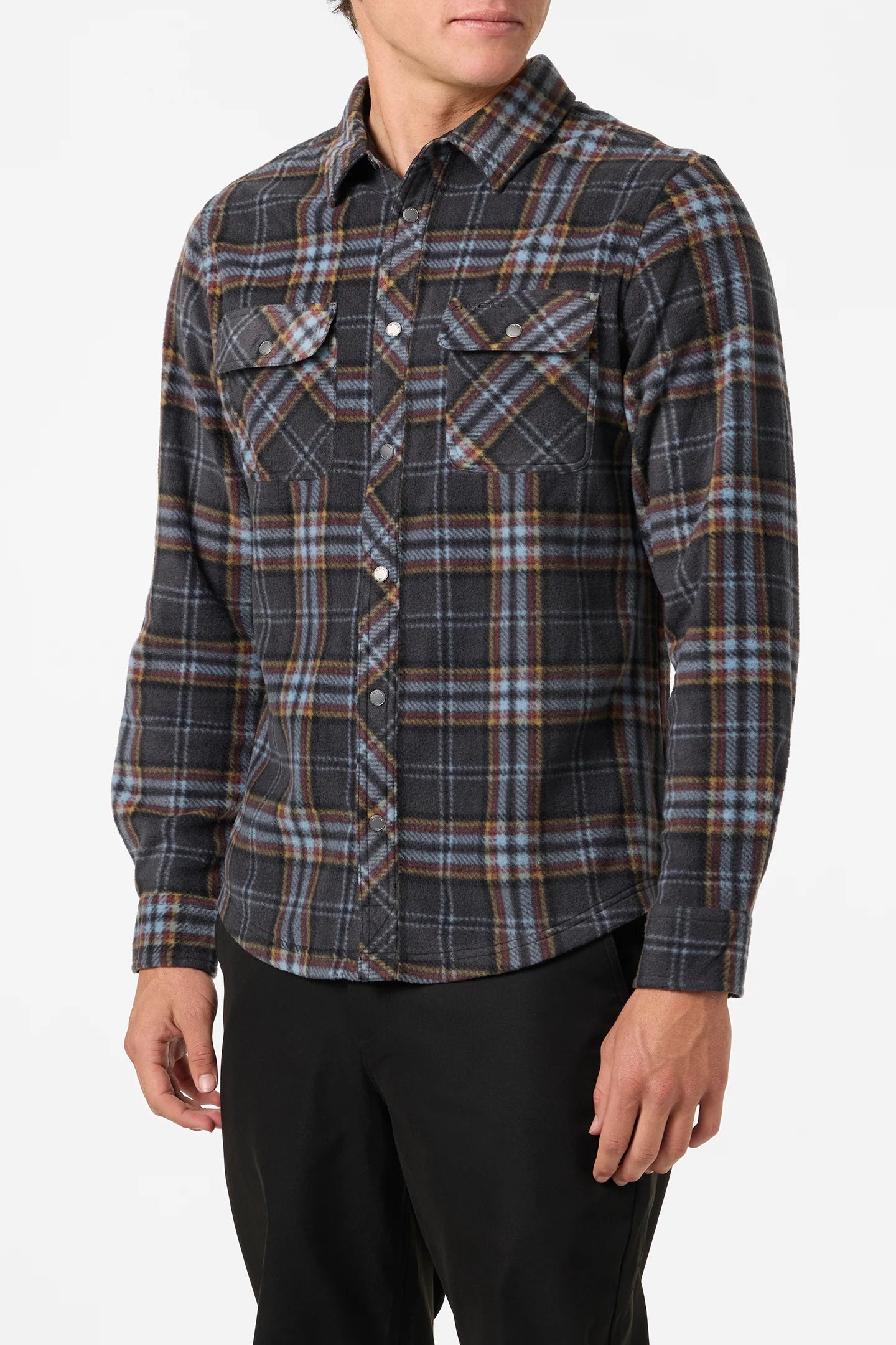 O'Neill Men's Glacier Plaid Superfleece Standard Fit Long Sleeve Shirt
