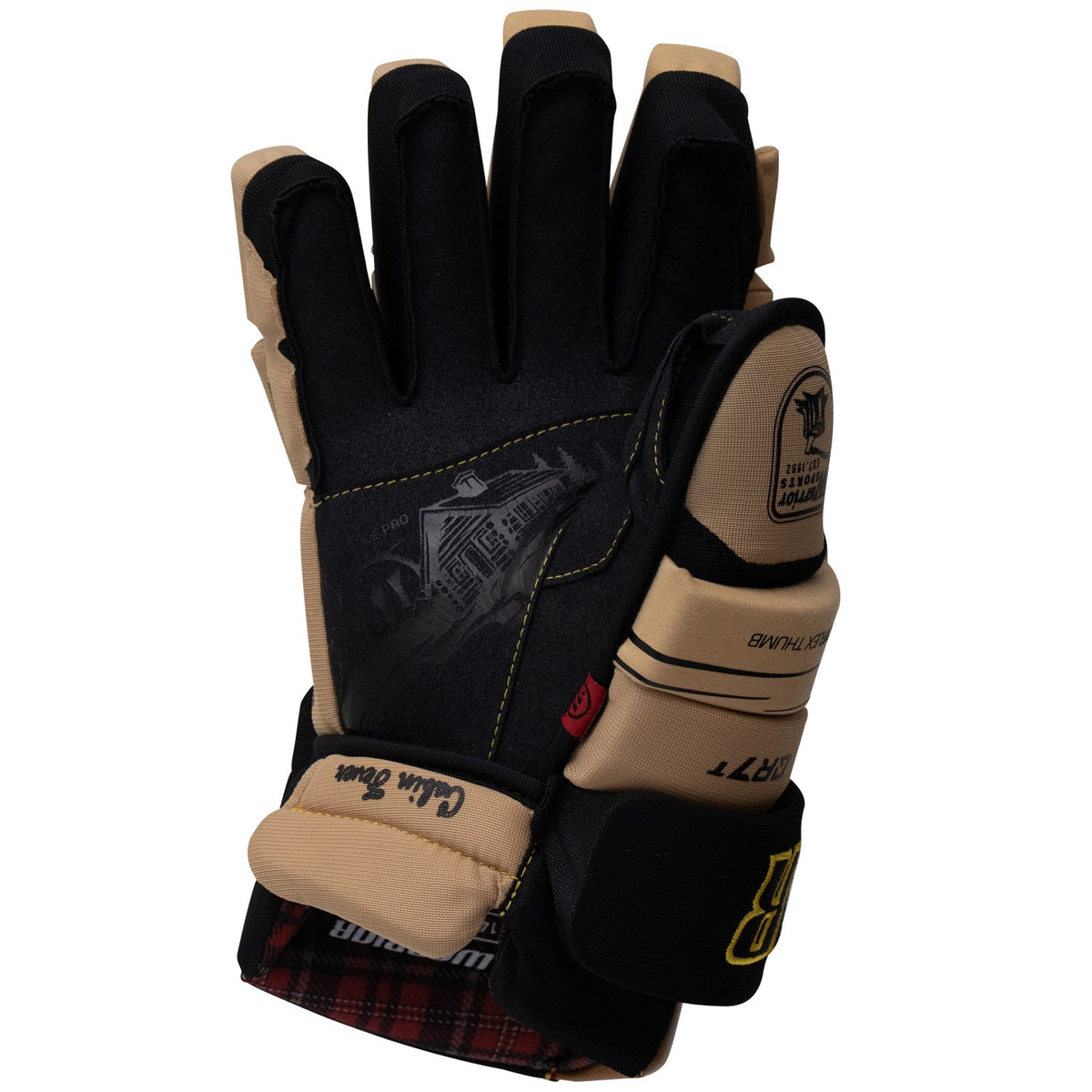 Warrior Senior Covert QR7 Team Hockey Gloves - Cabin Fever - TAN, palm view