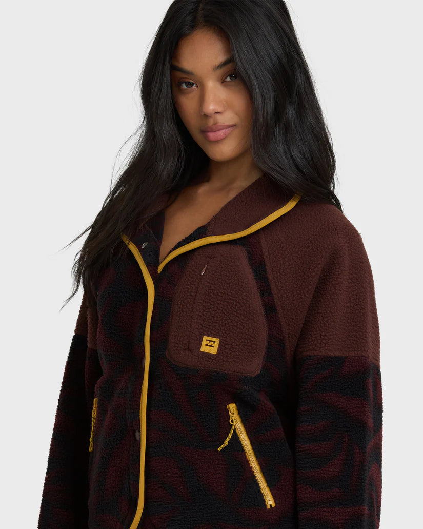 Billabong Women's A/Div Popoyo Snap Up Fleece Jacket