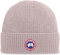 Canada Goose Arctic Disc Rib Toque in Lucent Rose, flat lay