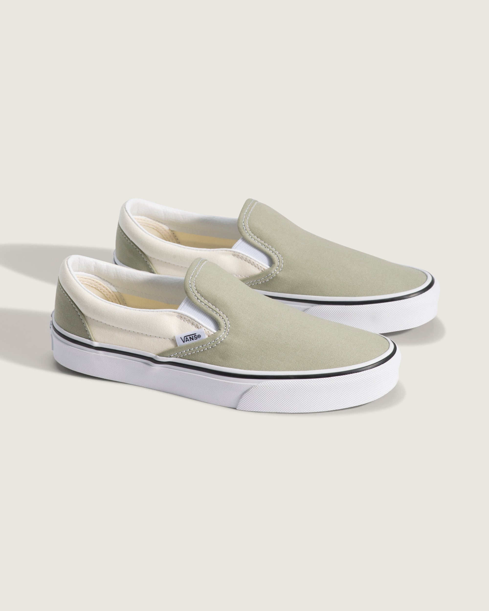 Vans Classic Slip-On Shoes - Sage Green side view