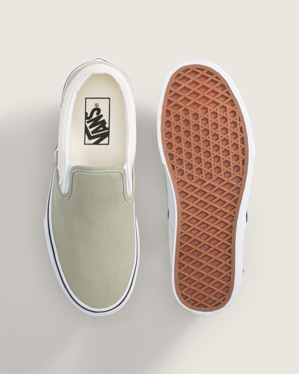 Vans Classic Slip-On Shoes - Sage Green top view