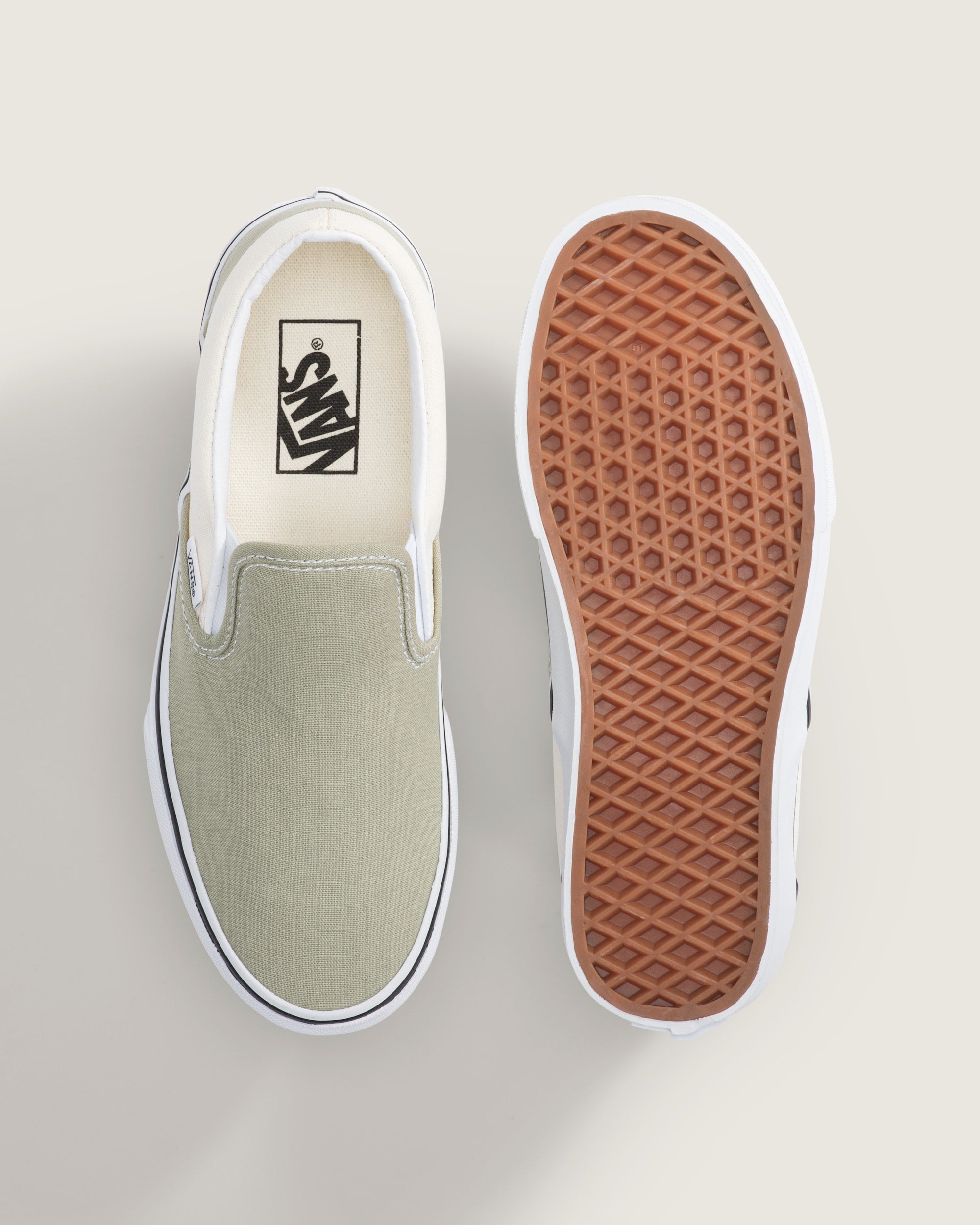 Vans Classic Slip-On Shoes - Sage Green top view