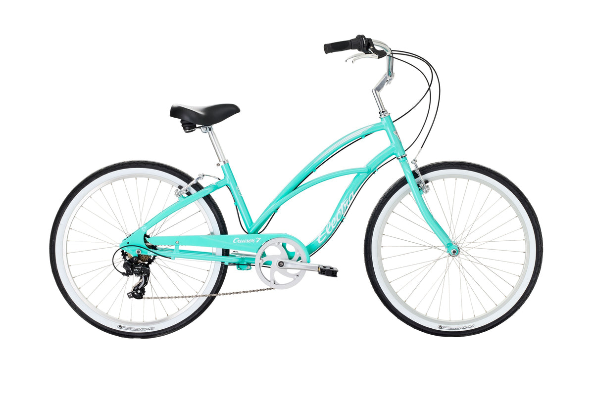 Electra Cruiser 7D Step-Thru Cruiser Bike - Turquoise, front
