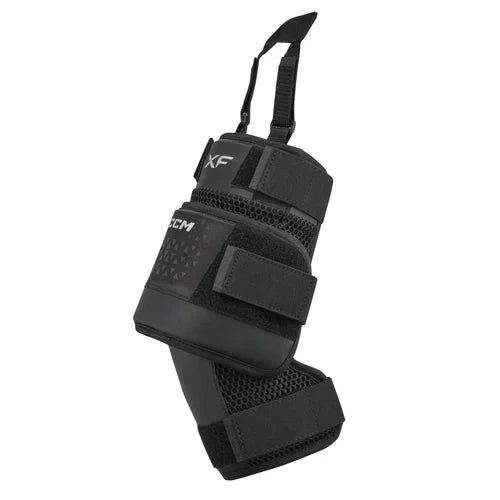 CCM XF Goalie Knee Guards - angled view