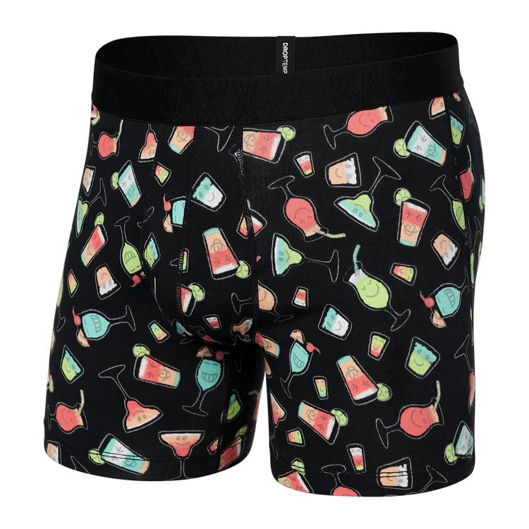 Droptemp Cooling Boxer Brief - Happy Hour/Black