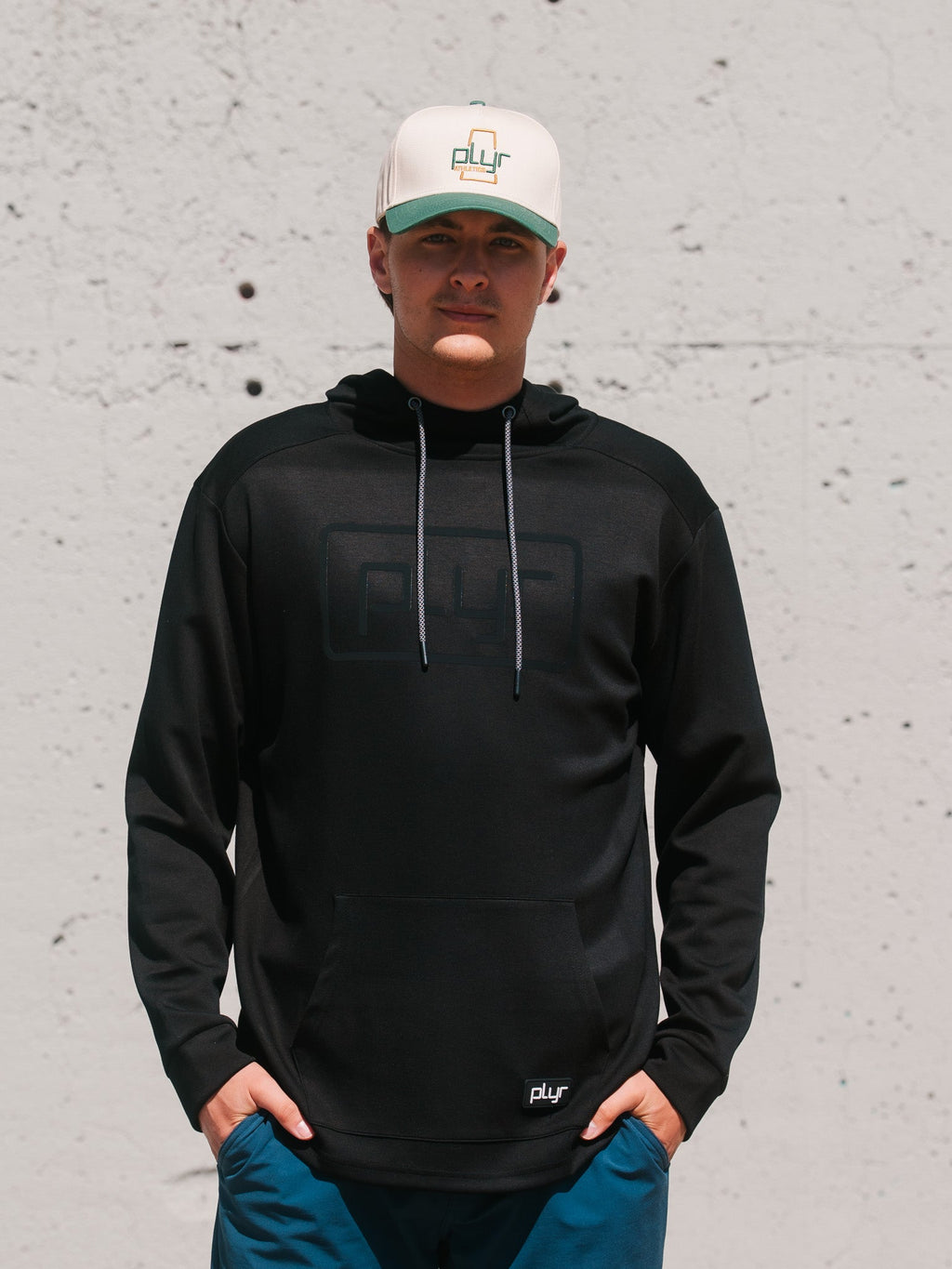 plyr Men's Stealth Hoodie Black - front