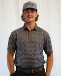 plyr Men's National Polo Black/Grey - front