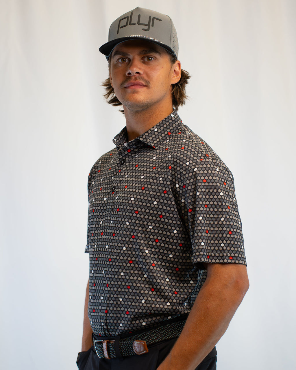 plyr Men's National Polo Black/Grey - side