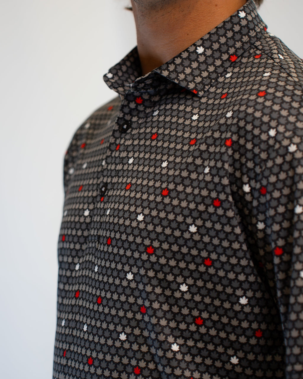 plyr Men's National Polo Black/Grey - detail
